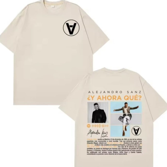 🎤❤️ CAMISETA ALEJANDRO SANZ – Y AHORA QUÉ