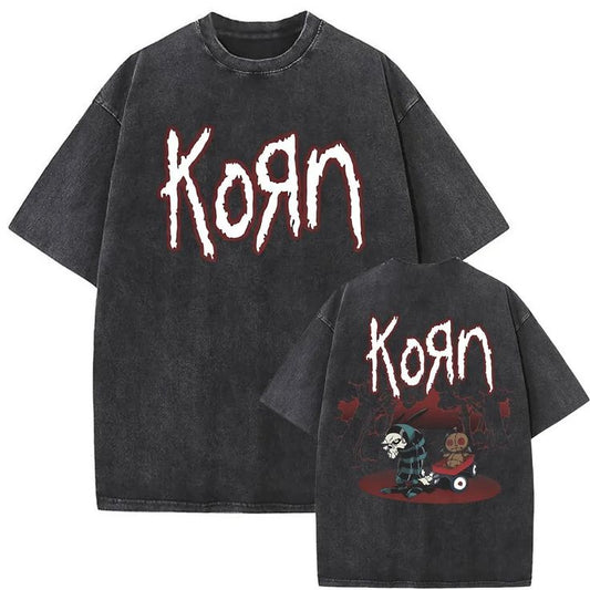 🎸🔥 CAMISETA KORN – ACID WASH VINTAGE EDITION 🔥🎸
