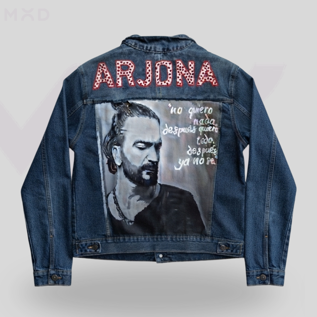 🎶🧥 CHAQUETA JEAN RICARDO ARJONA – POESÍA & DENIM 🔥🖤
