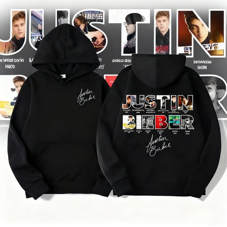 🎤🖤 HOODIE JUSTIN BIEBER – STREET POP ICON 🔥✨