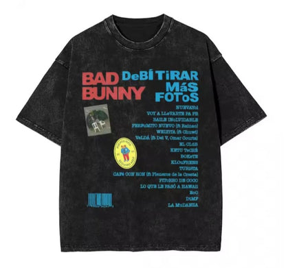 🔥 Camiseta Acid Wash Bad Bunny 🐰💥