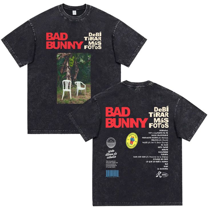 🔥 Camiseta Acid Wash Bad Bunny 🐰💥