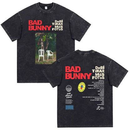 🔥 Camiseta Acid Wash Bad Bunny 🐰💥