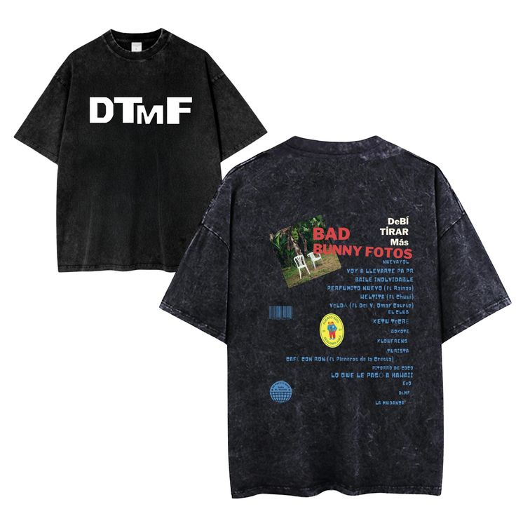🔥 Camiseta Acid Wash Bad Bunny 🐰💥