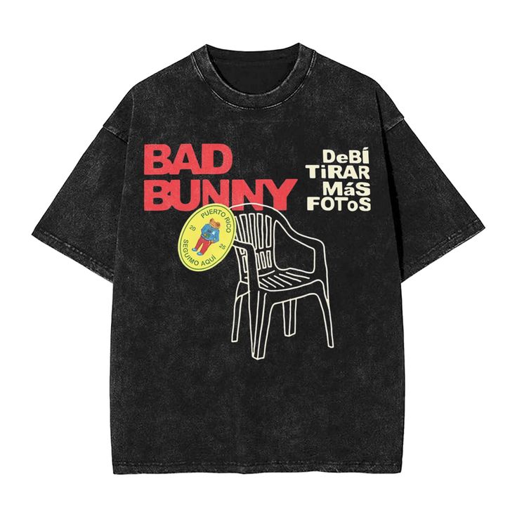 🔥 Camiseta Acid Wash Bad Bunny 🐰💥