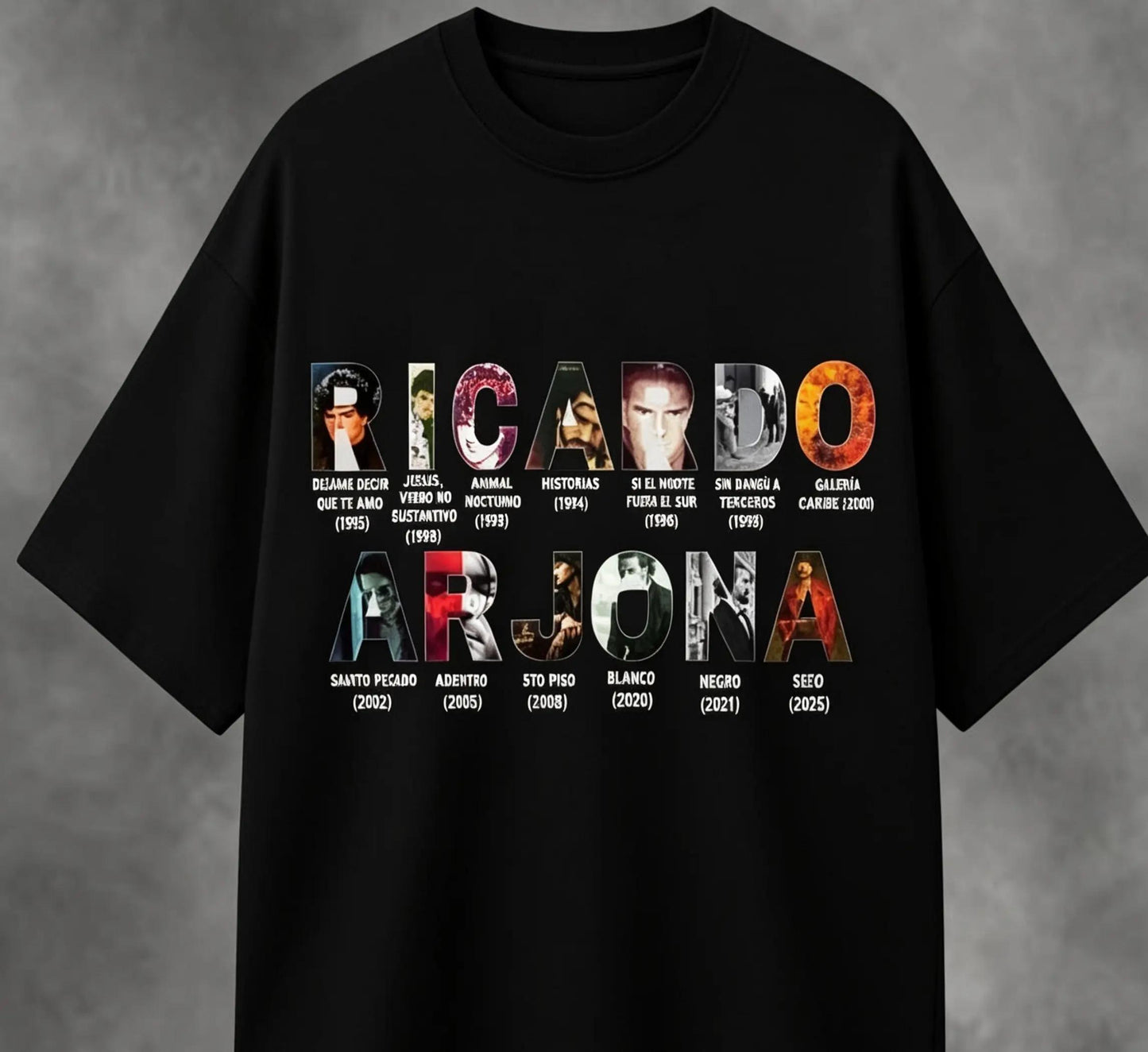 🎶🖤 CAMISETA RICARDO ARJONA – LETRAS QUE MARCAN 🔥✨