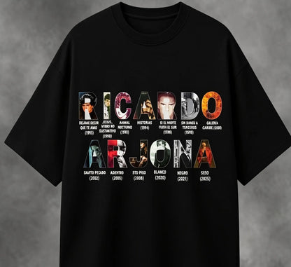 🎶🖤 CAMISETA RICARDO ARJONA – LETRAS QUE MARCAN 🔥✨