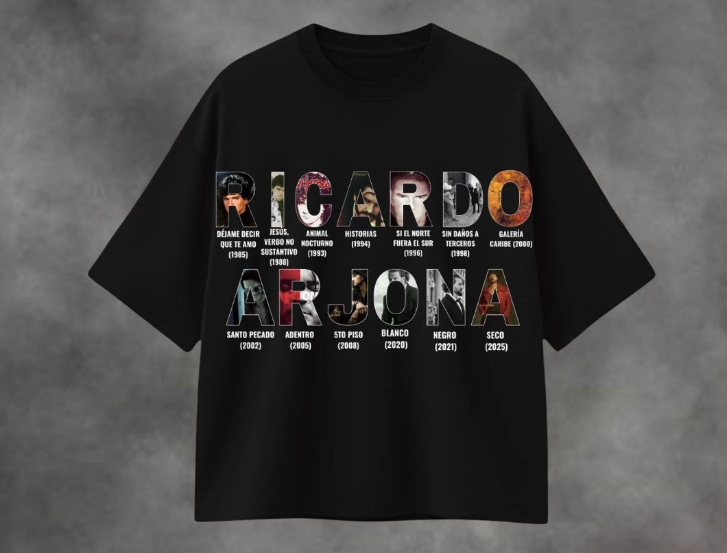 🎶🖤 CAMISETA RICARDO ARJONA – LETRAS QUE MARCAN 🔥✨
