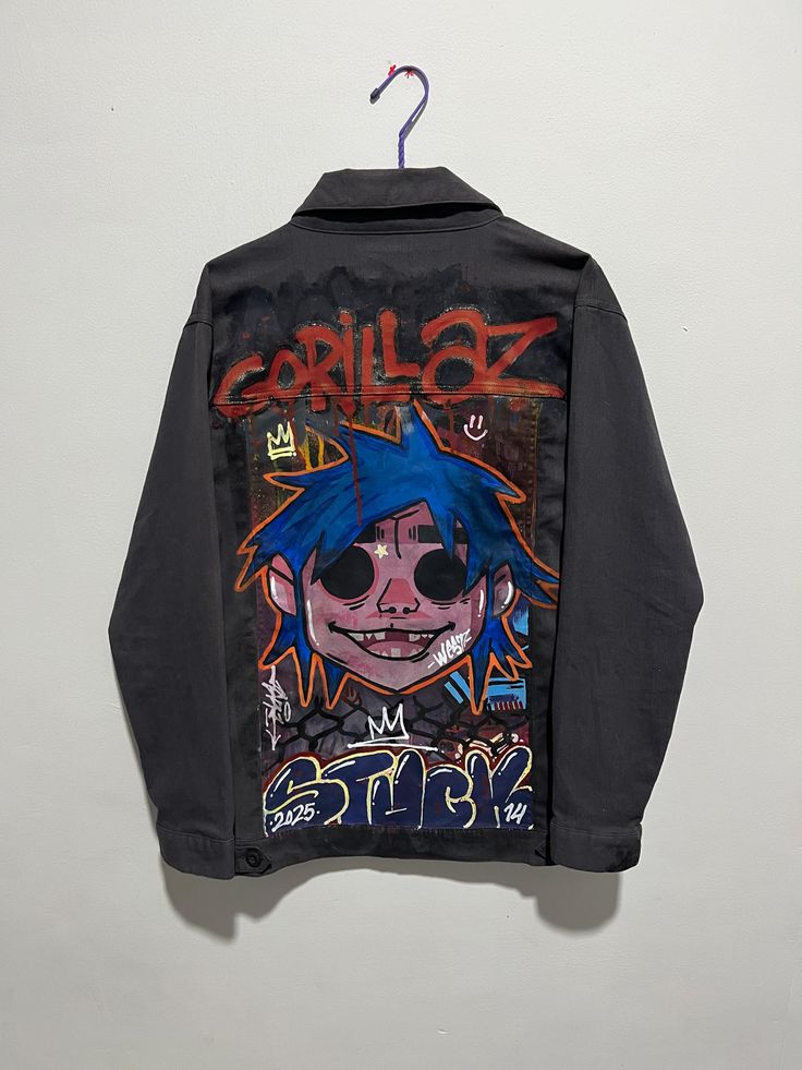 🎨🖤 CHAQUETA JEAN GORILLAZ – STREET ART EDITION 🔥