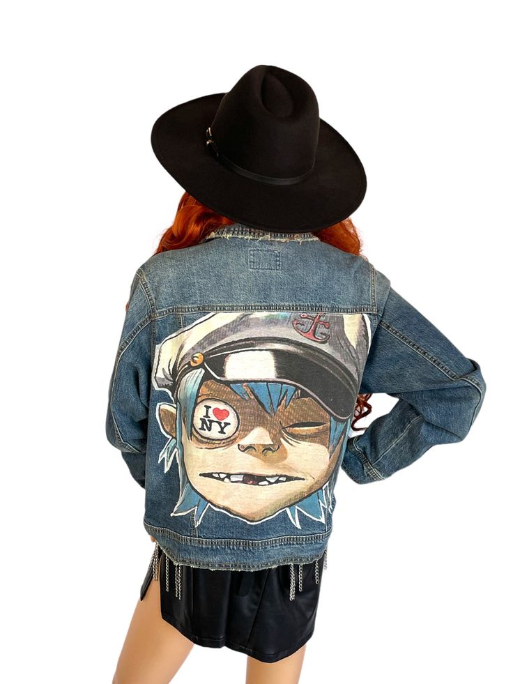 🎨🖤 CHAQUETA JEAN GORILLAZ – STREET ART EDITION 🔥