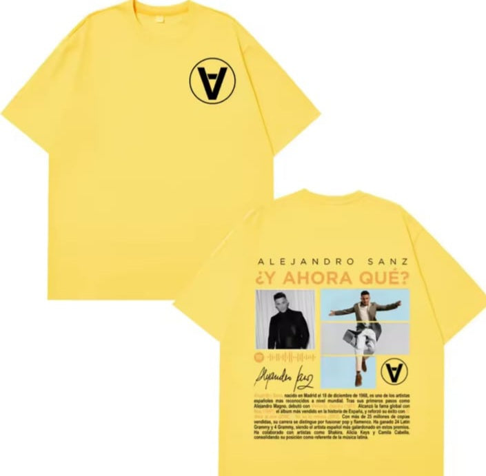 🎤❤️ CAMISETA ALEJANDRO SANZ – Y AHORA QUÉ