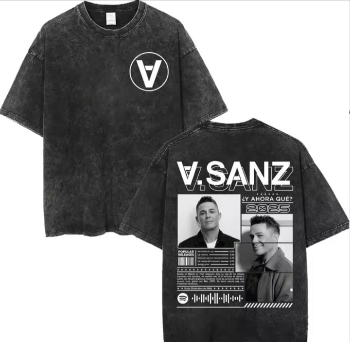 🎤🖤 CAMISETA ACID WASH ALEJANDRO SANZ – Y AHORA QUÉ