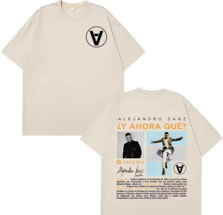 🎤❤️ CAMISETA ALEJANDRO SANZ – Y AHORA QUÉ