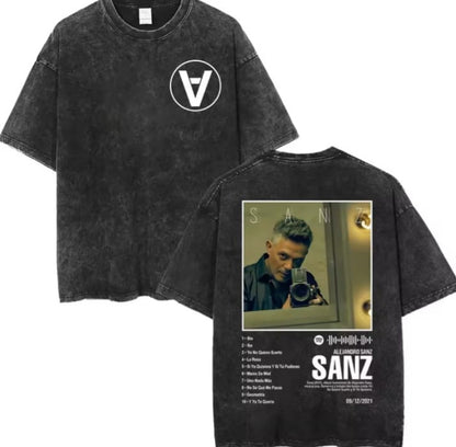 🎤🖤 CAMISETA ACID WASH ALEJANDRO SANZ – Y AHORA QUÉ