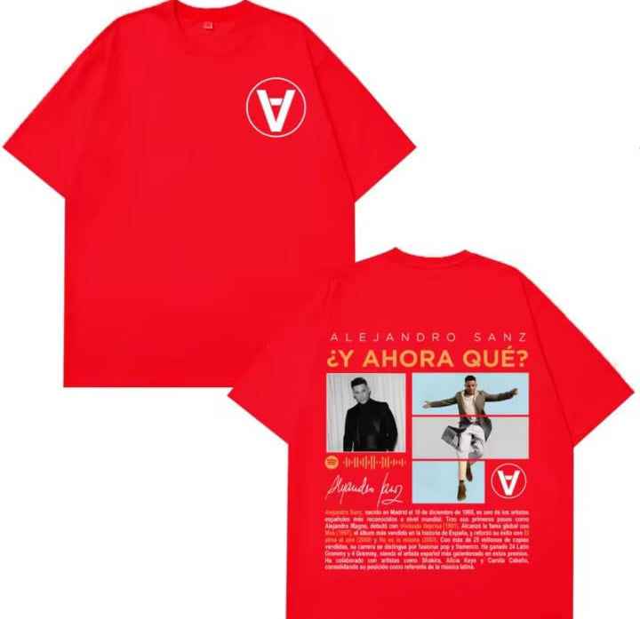 🎤❤️ CAMISETA ALEJANDRO SANZ – Y AHORA QUÉ