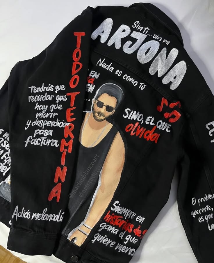 🎶🧥 CHAQUETA JEAN RICARDO ARJONA – POESÍA & DENIM 🔥🖤