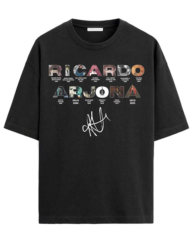 🎶🖤 CAMISETA RICARDO ARJONA – LETRAS QUE MARCAN 🔥✨