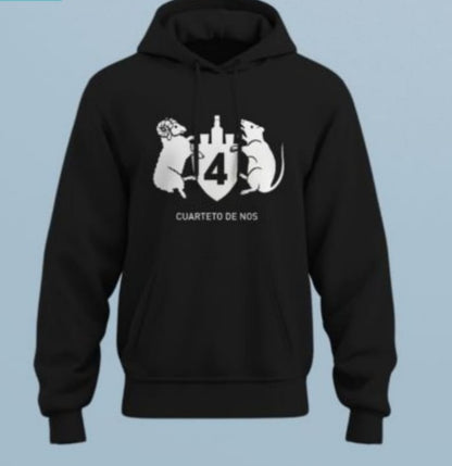 🖤🔥 HOODIE CUARTETO DE NOS – ACTITUD, ROCK Y PERSONALIDAD 🎸⚡