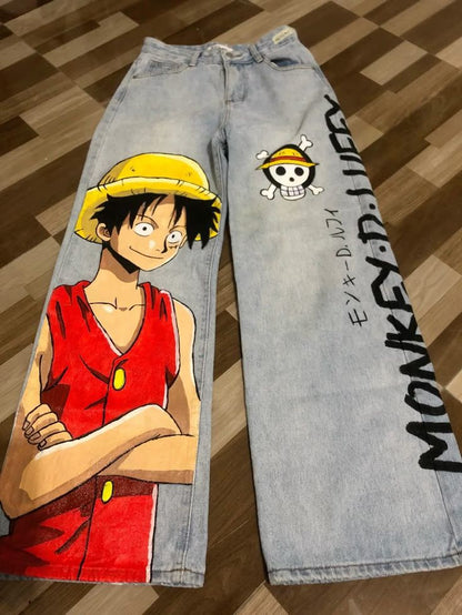 🏴‍☠️🔥 PANTALÓN JEAN ONE PIECE – EL ESTILO DE UN VERDADERO NAKAMA ⚓✨