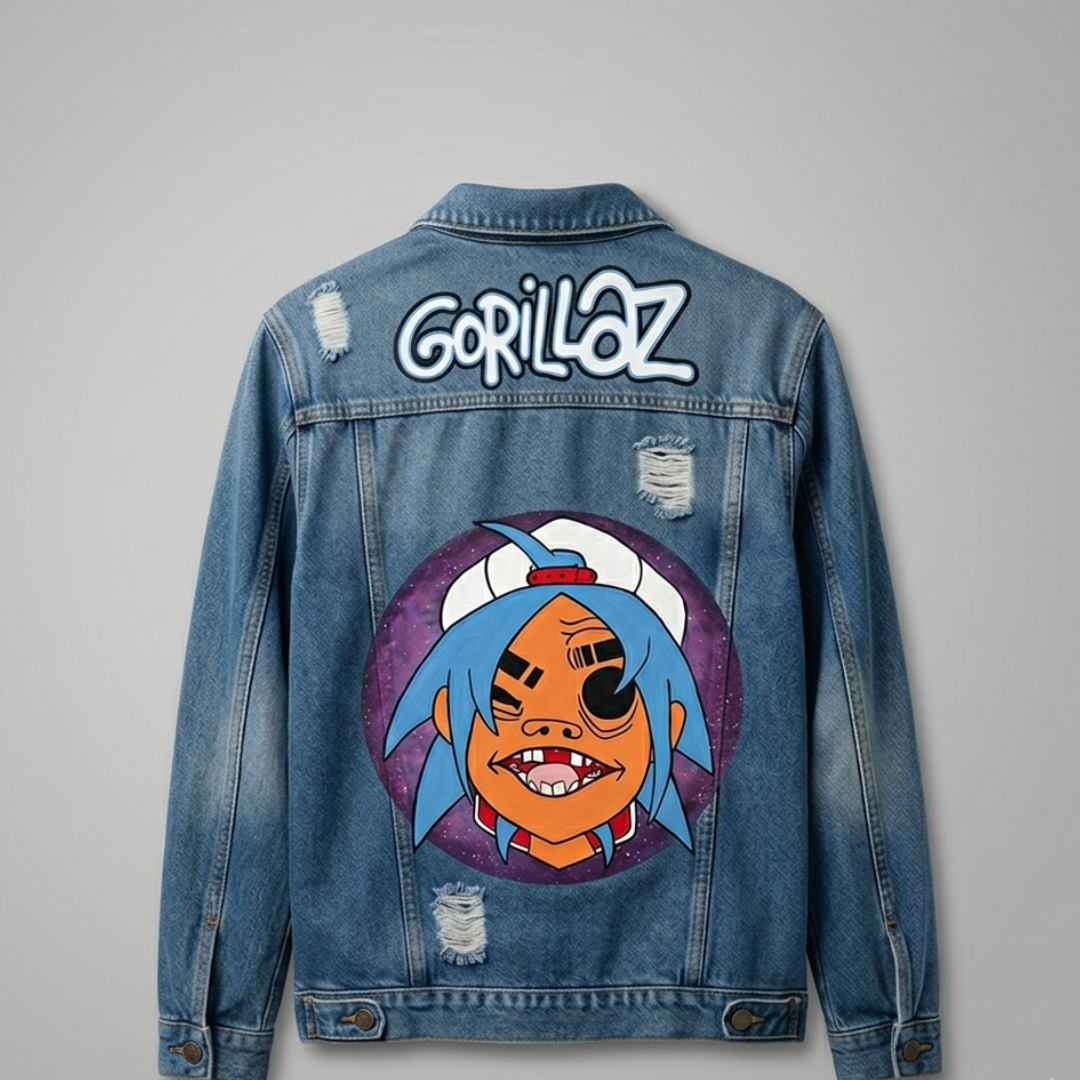 🎨🖤 CHAQUETA JEAN GORILLAZ – STREET ART EDITION 🔥