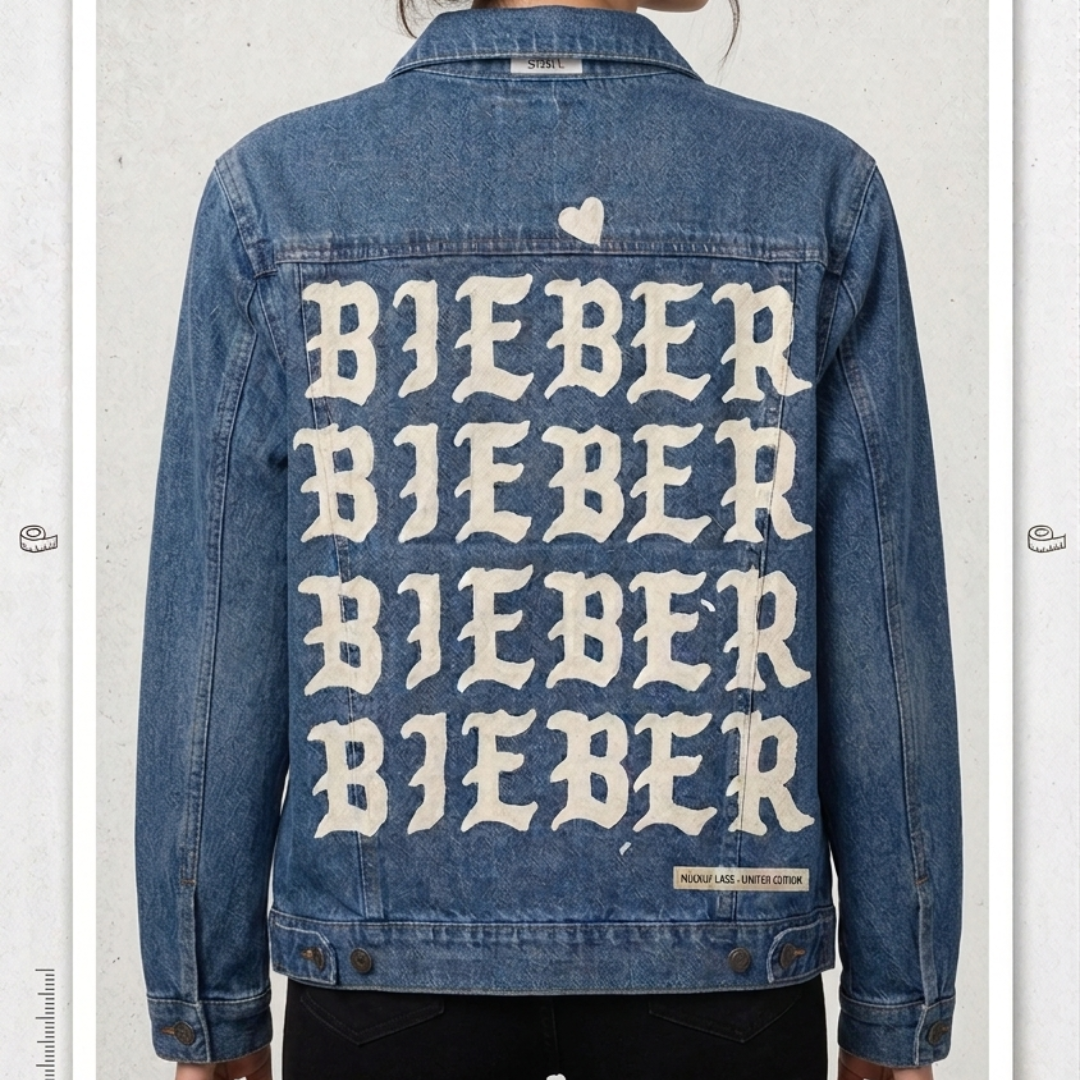🖤🎤 CHAQUETA JEAN JUSTIN BIEBER – STREET ICON DENIM 🔥✨