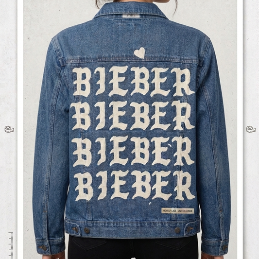 🖤🎤 CHAQUETA JEAN JUSTIN BIEBER – STREET ICON DENIM 🔥✨