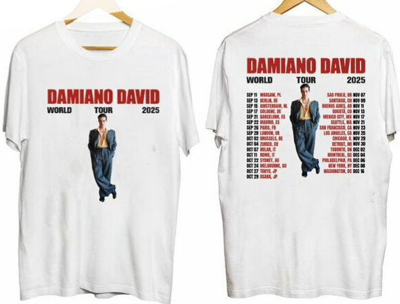 🔥 CAMISETA DAMIANO DAVID - SOLO WORLD TOUR 2025
