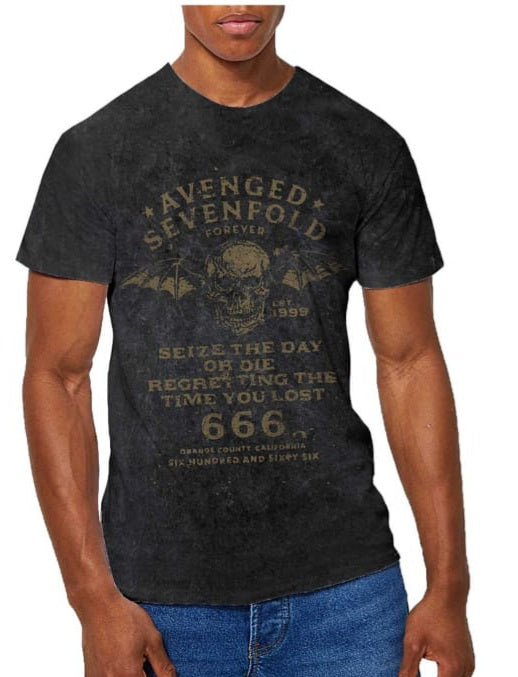 🔥 Camiseta Acid Wash Avenged Sevenfold 💀🎸