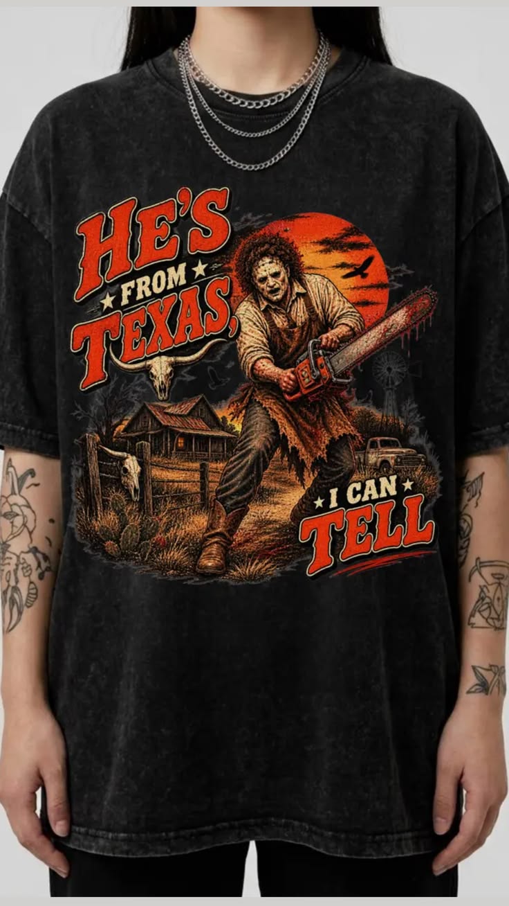 🔪🖤 CAMISETA ACID WASH HALLOWEEN – LOS ÍCONOS DEL TERROR EN TU OUTFIT 🎃🔥