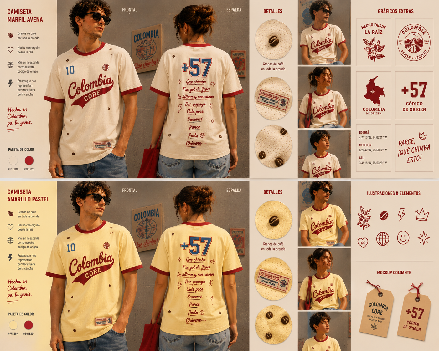 👕🇨🇴 CAMISETA COLOMBIA CORE – EDICIÓN ESPECIAL RETRO ☕🔥