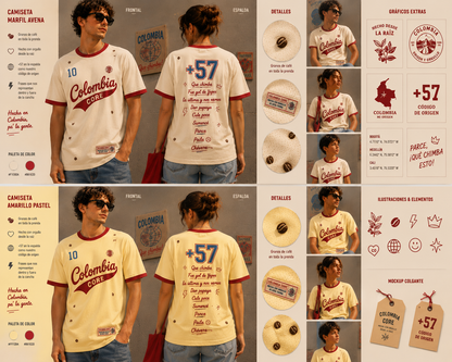 👕🇨🇴 CAMISETA COLOMBIA CORE – EDICIÓN ESPECIAL RETRO ☕🔥