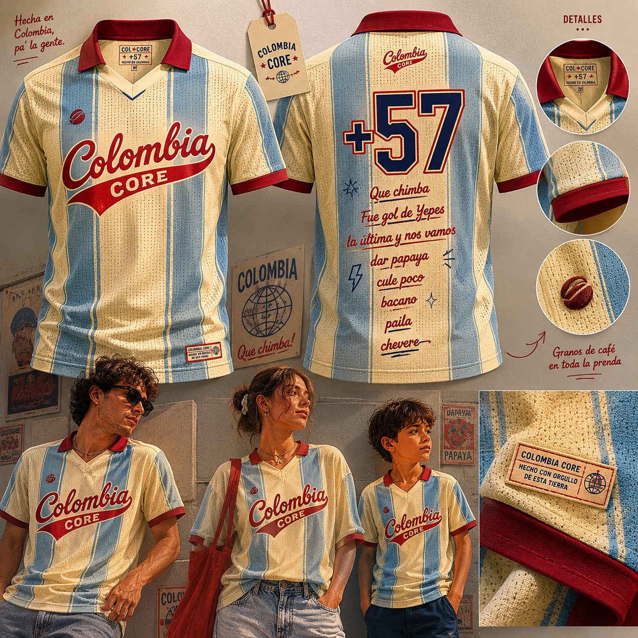 🇨🇴☕ CAMISETA COLOMBIA CORE – EDICIÓN LIMITADA ✨🔥